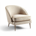 Fabric accent chair with wooden legs - 70 x 70 x 80cm