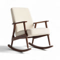 Rocking chair with wooden frame and fabric upholstery - 90 x 70 x 100cm