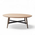 Round coffee table made of wood and metal - 100 x 60 x 40cm