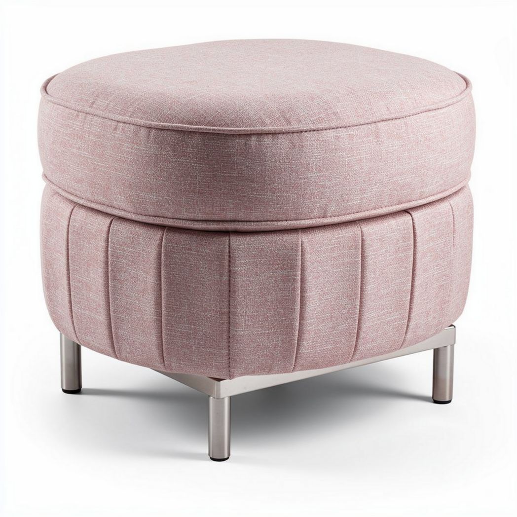 Upholstered ottoman for living room seating - fabric, 30 x 30 x 40cm