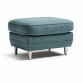 Fabric upholstered ottoman with metal legs - 60 x 60 x 40cm