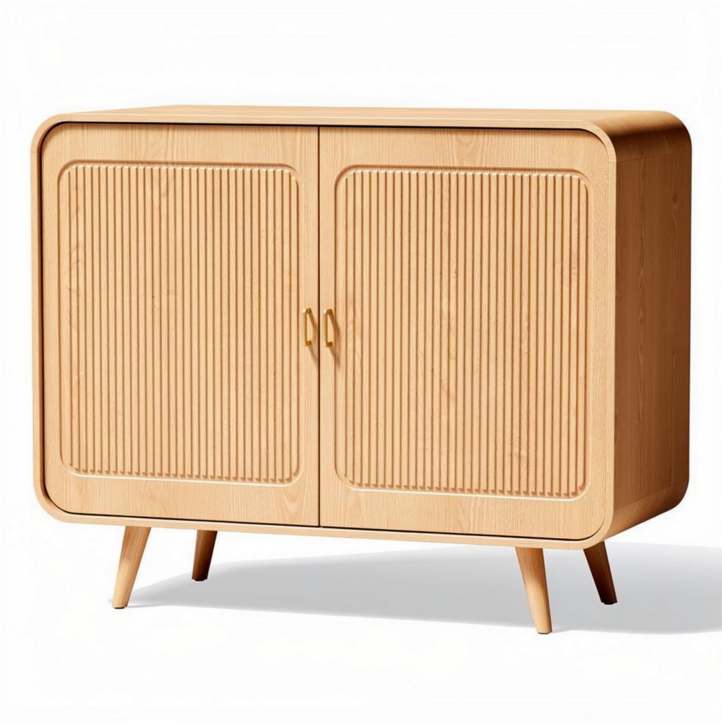 Bamboo sideboard storage cabinet for living room - 80 x 40 x 70cm