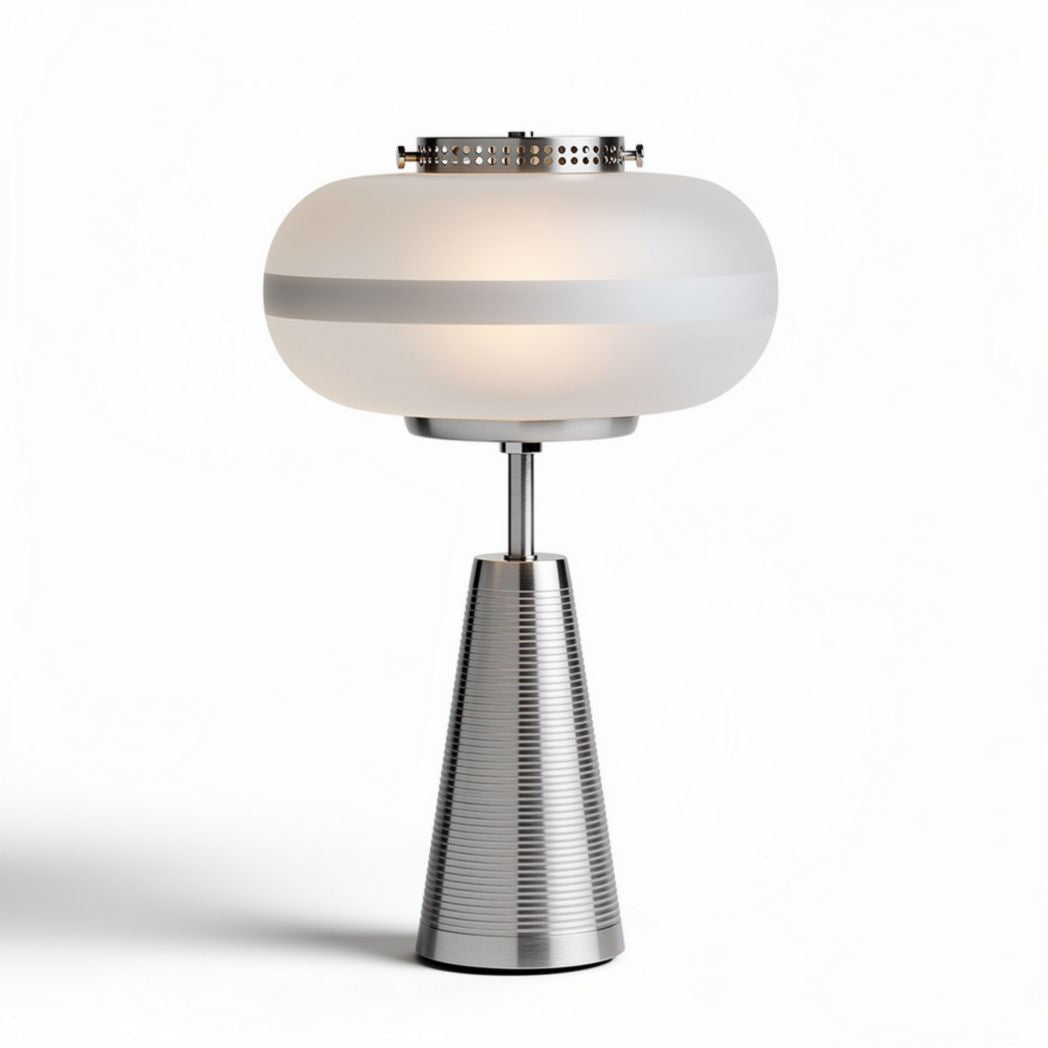 Table lamp with frosted glass shade and stainless steel base - 30 x 30 x 50cm