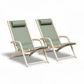 Reclining patio chairs with headrests - aluminum and fabric - 120 x 60 x 100cm