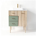 Wooden bathroom cabinet with sink - 60 x 45 x 85cm
