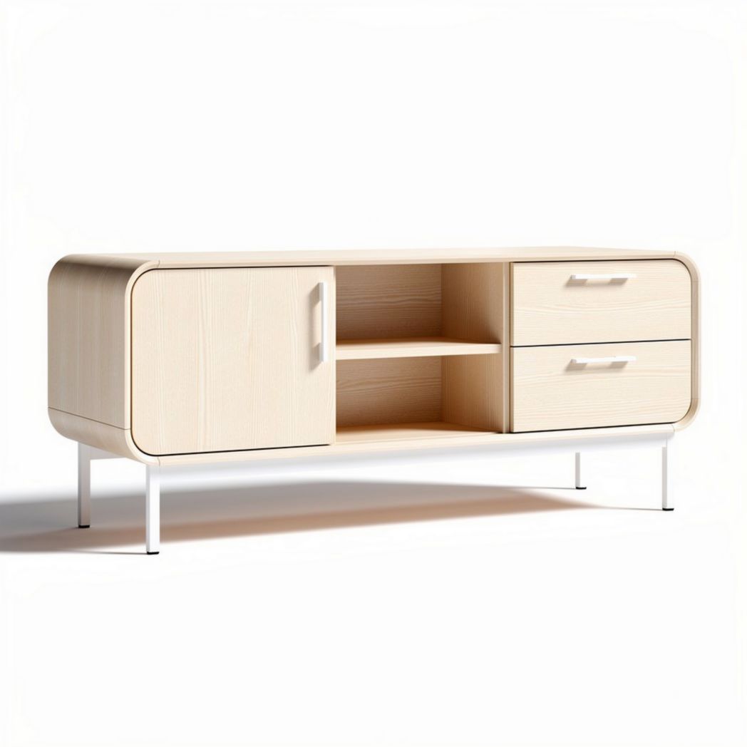 Wooden TV stand with storage space - 150 x 40 x 50cm