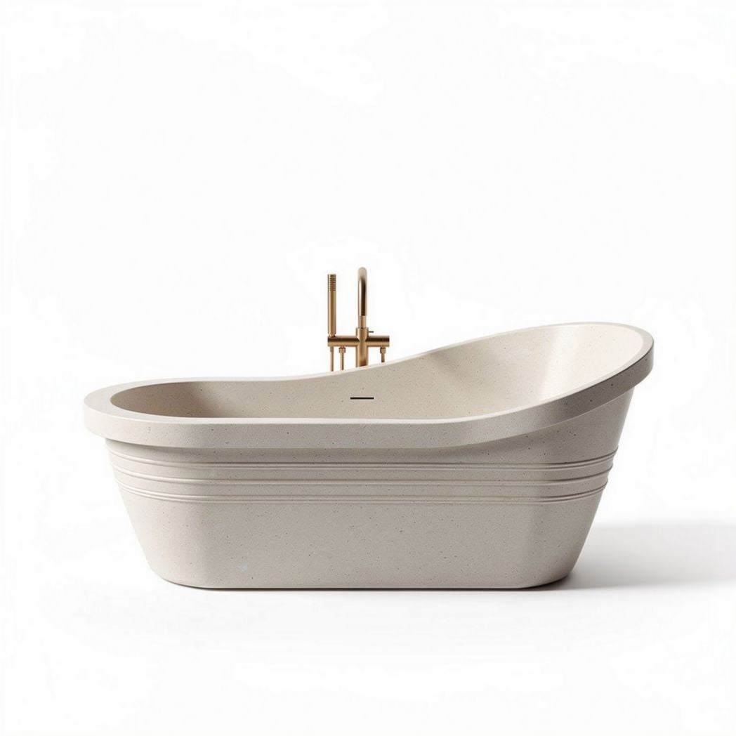 Freestanding stone bathtub for modern bathrooms - 150 x 75 x 55cm